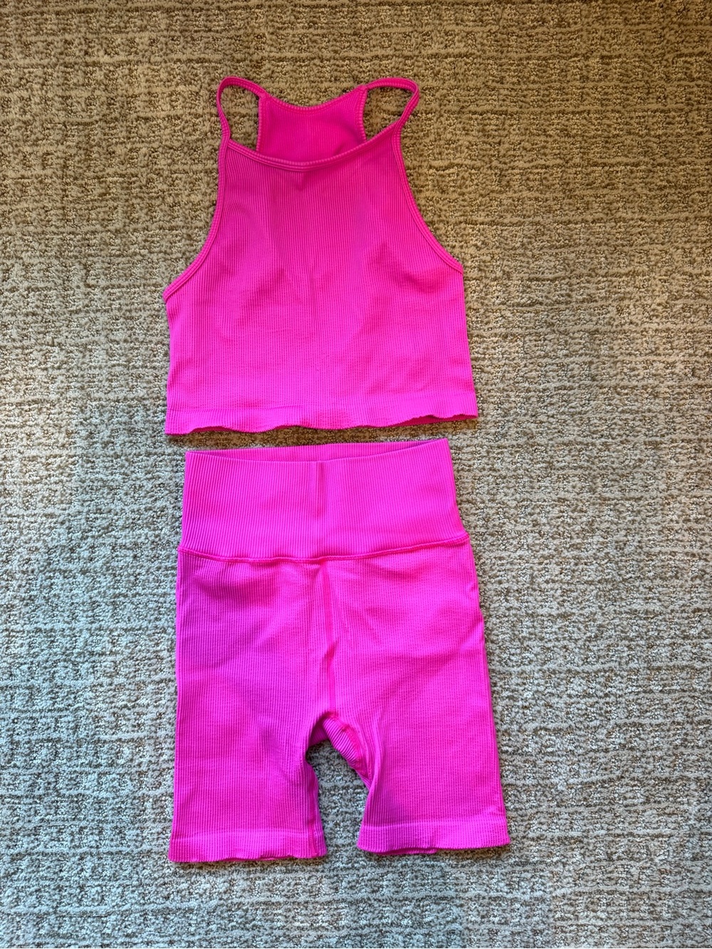 GAP Hot Pink Ribbed Active Tank & Shorts Set